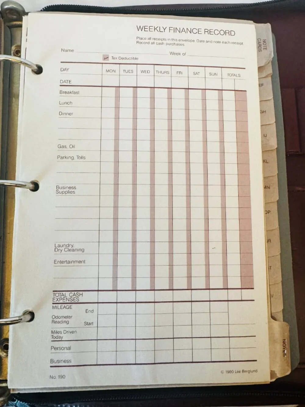 Vtg Professional Organizer Planner Red Maroon Faux Leather 3 Ring Binder YKK Zip